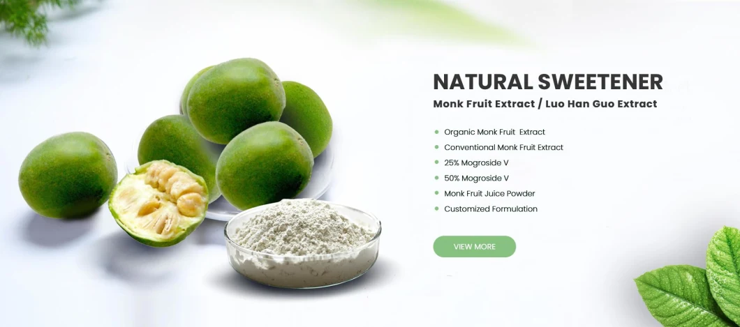 Natural Sweetener Powder Organic Luo Han Guo Extract Mv20%-70% Monk Fruit Extract